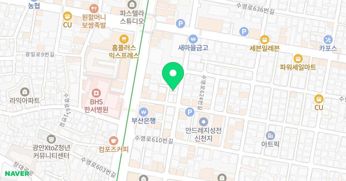 화이트 하우스 위치 지도 - 부산광역시 수영구