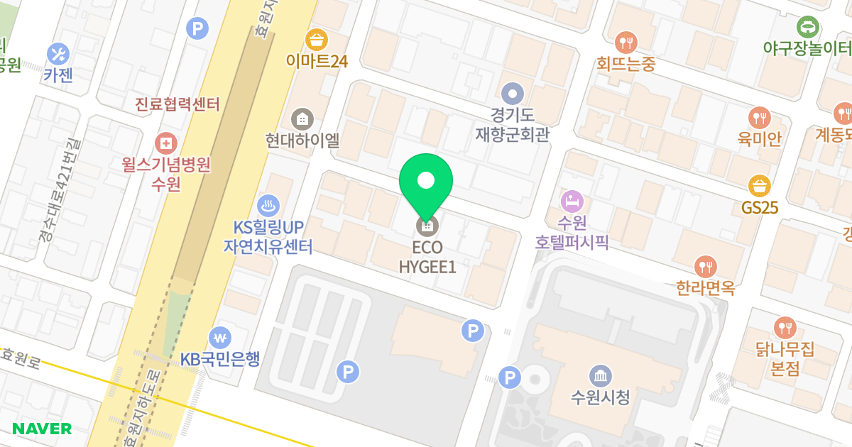 ECO HYGGE 1 위치 지도 - 경기도 수원시 팔달구 권광로175번길 91