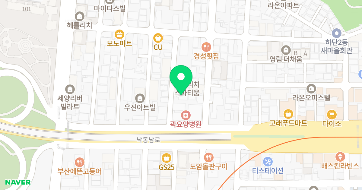 기효아트리움오피스텔 위치 지도 - 부산광역시 사하구 낙동남로1361번길 6