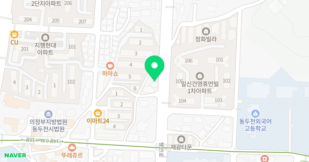 (326) 위치 지도 - 경기도 동두천시 행선로 55