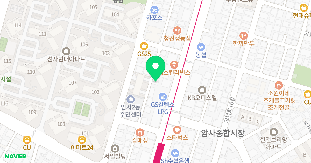 현운재 위치 지도 - 서울특별시 강동구 상암로5길 38