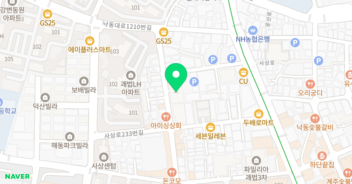 파밀리아괘법4차 위치 지도 - 부산광역시 사상구 광장로37번길 72