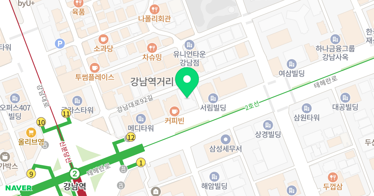목화밀라트 위치 지도 - 서울특별시 강남구 테헤란로 113