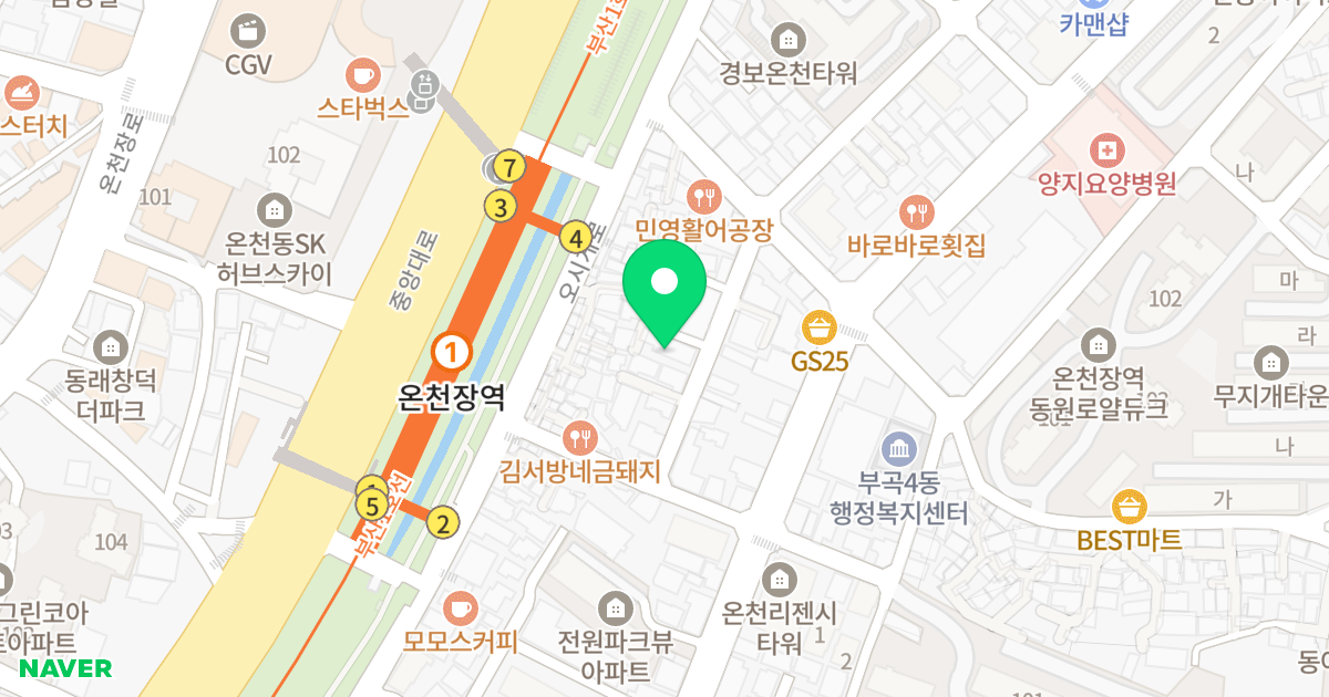 (393-8) 위치 지도 - 부산광역시 금정구 동현로16번길 88
