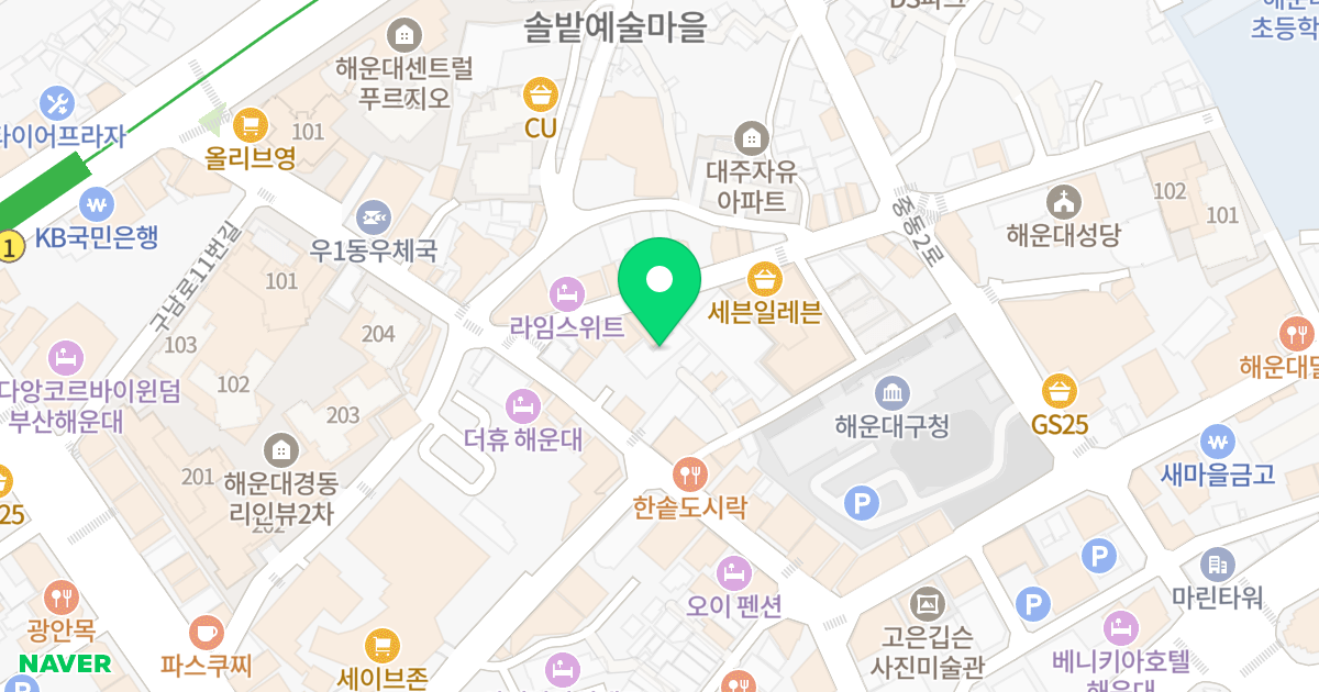 해운오피스텔 위치 지도 - 부산광역시 해운대구 중동1로19번길 14