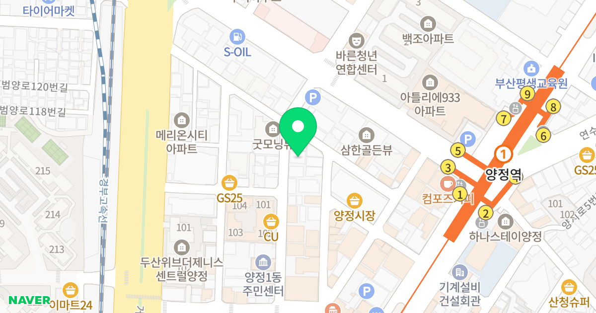 메이플파크 위치 지도 - 부산광역시 부산진구 동평로406번길 17
