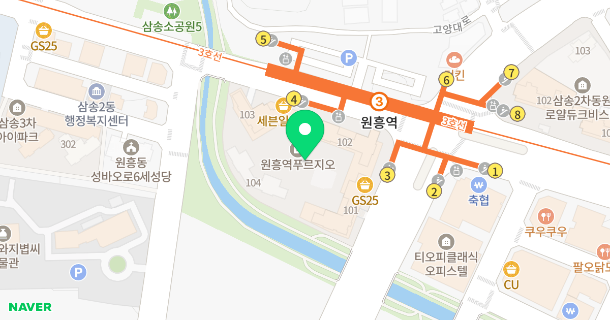 원흥역 푸르지오 위치 지도 - 경기도 고양시 덕양구 권율대로 671