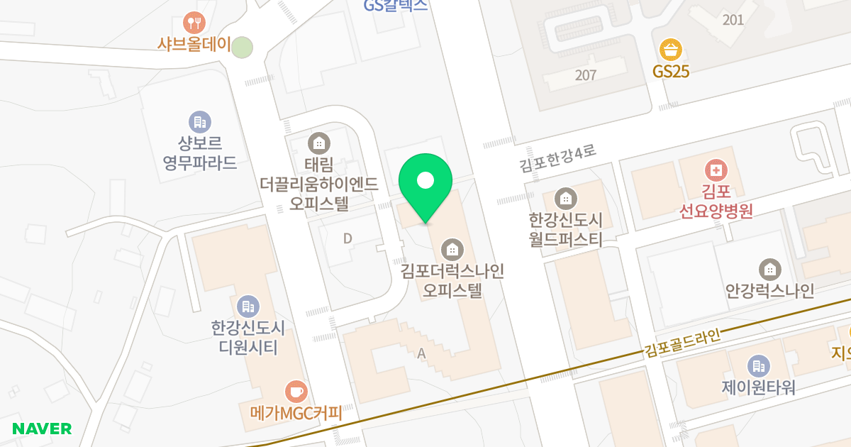 김포 THE럭스나인 오피스텔 위치 지도 - 경기도 김포시 김포한강10로133번길 142