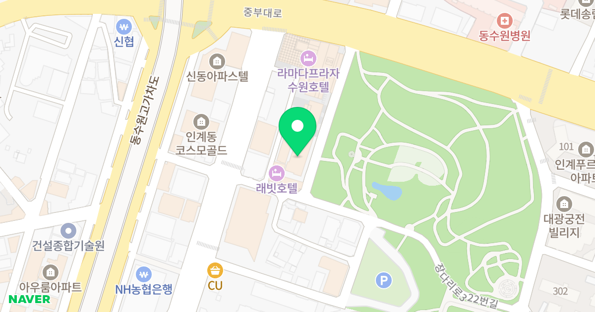 어반파크 위치 지도 - 경기도 수원시 팔달구 중부대로154번길 24
