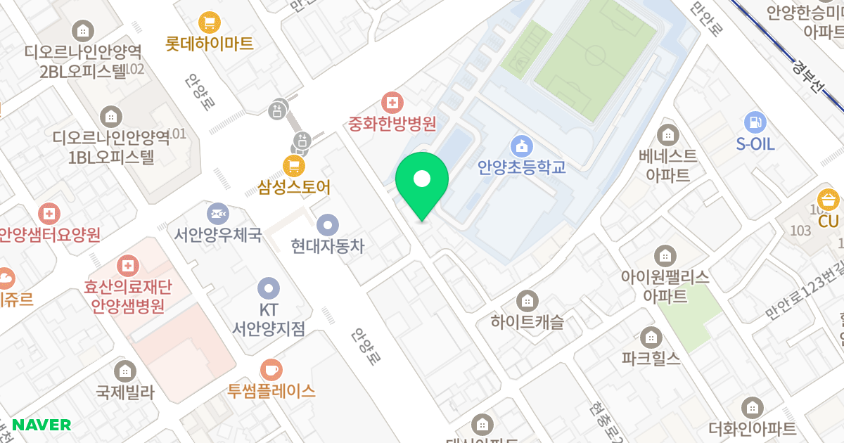 하이원빌5차 위치 지도 - 경기도 안양시 만안구 현충로28번길 50