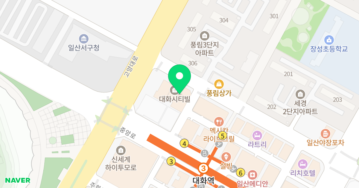 대화씨티빌 위치 지도 - 경기도 고양시 일산서구 강성로 271