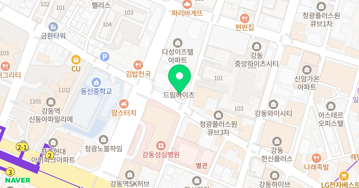 강동투웨니퍼스트 위치 지도 - 서울특별시 강동구 진황도로 81