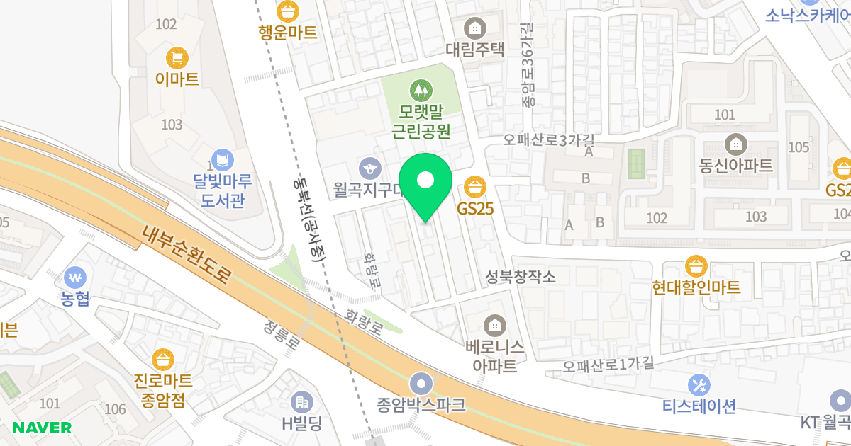 갤럭시하월곡 위치 지도 - 서울특별시 성북구 종암로32길 12