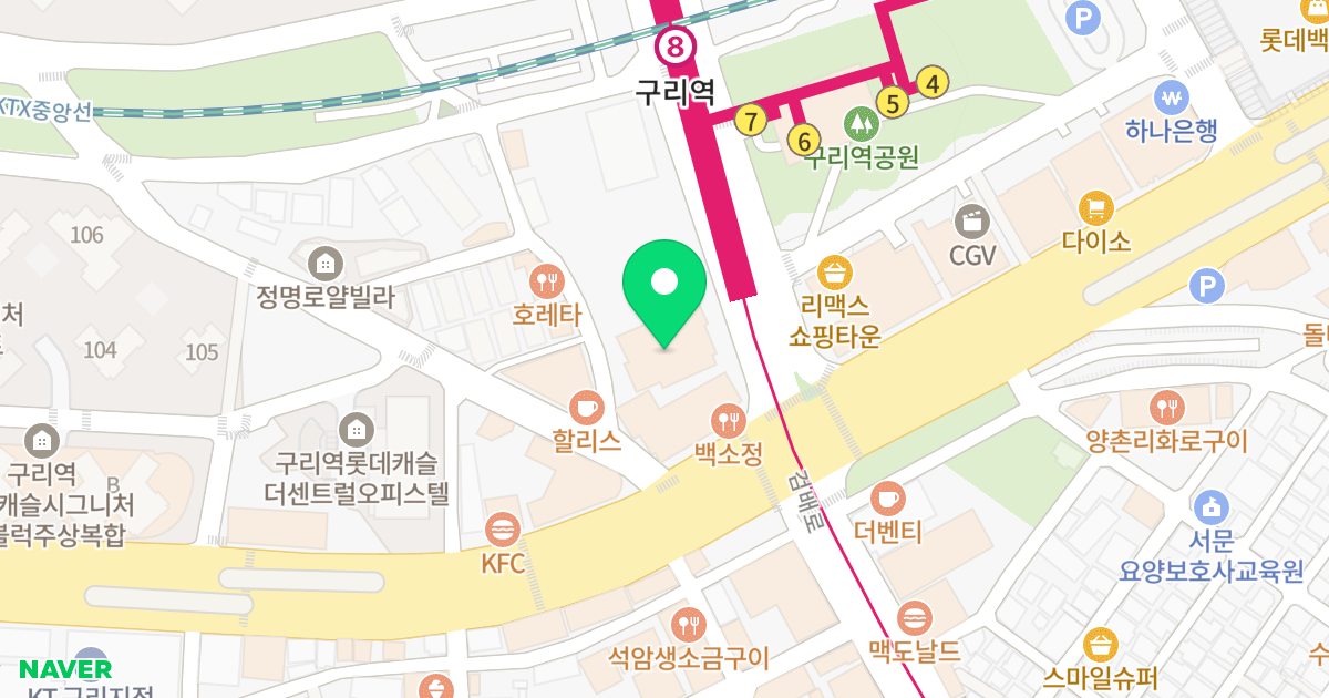 흥화 브라운 오피스텔 위치 지도 - 경기도 구리시 건원대로 3