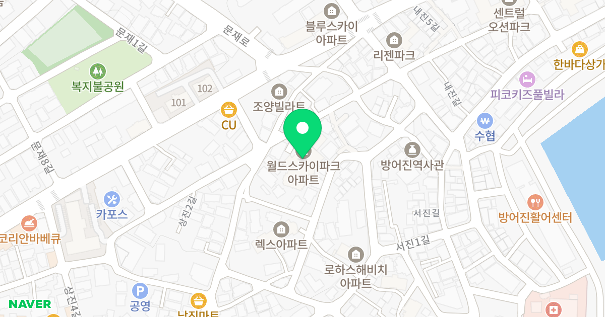 월드스카이파크 위치 지도 - 울산광역시 동구 상진2길 25