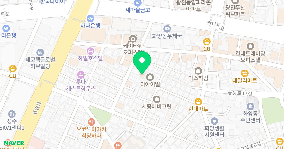 SHEEL TOWER 위치 지도 - 서울특별시 광진구 광나루로14길 21-1