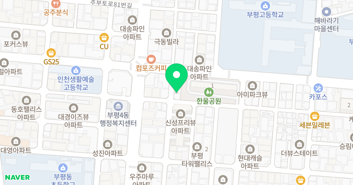 THE WIZ 위치 지도 - 인천광역시 부평구 주부토로66번길 11