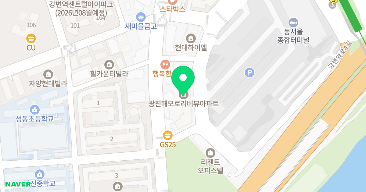 광진해모로리버뷰 위치 지도 - 서울특별시 광진구 강변역로4길 56