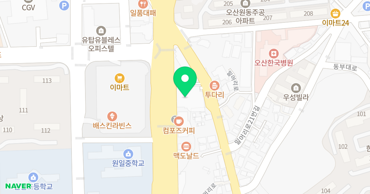 비전탑 위치 지도 - 경기도 오산시 경기대로 178