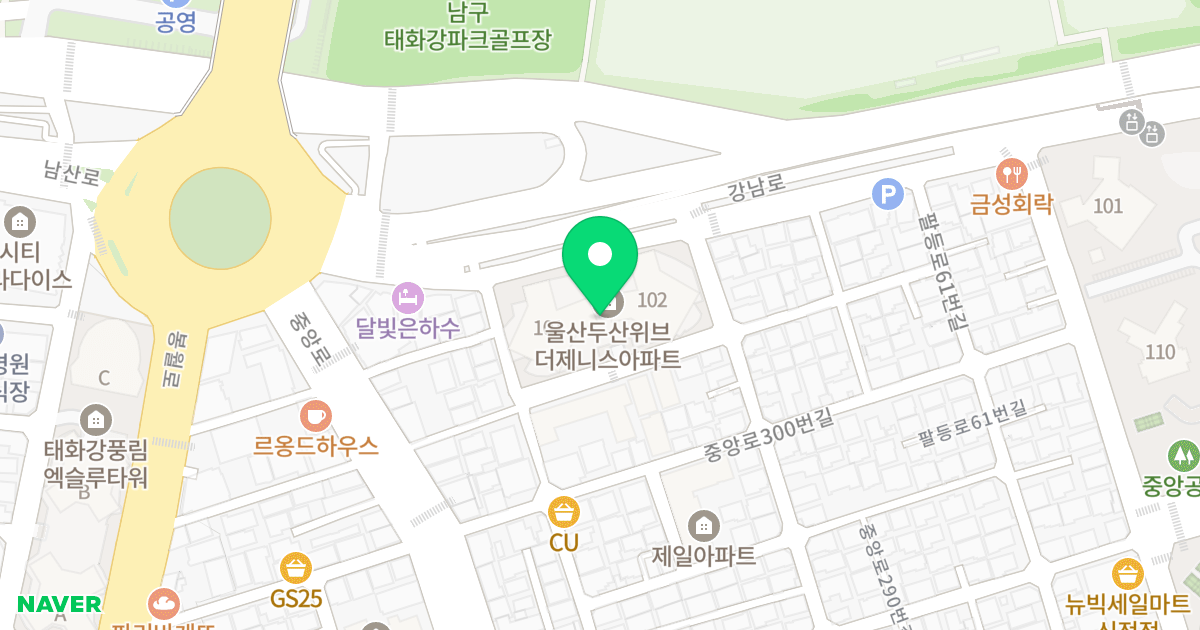 두산위브더제니스 위치 지도 - 울산광역시 남구 신정로203번길 61