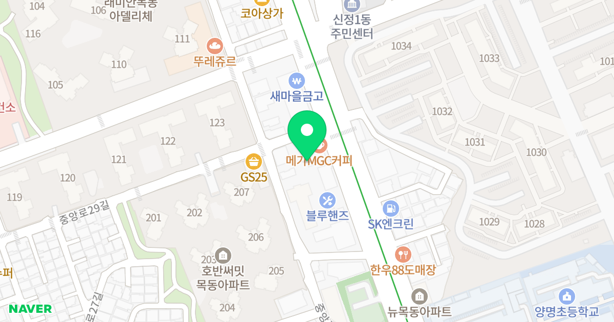 양지 위치 지도 - 서울특별시 양천구 중앙로 233
