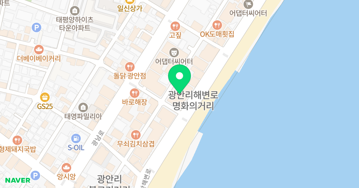 빌리브광안에이파크오션 위치 지도 - 부산광역시 수영구 광안해변로 175