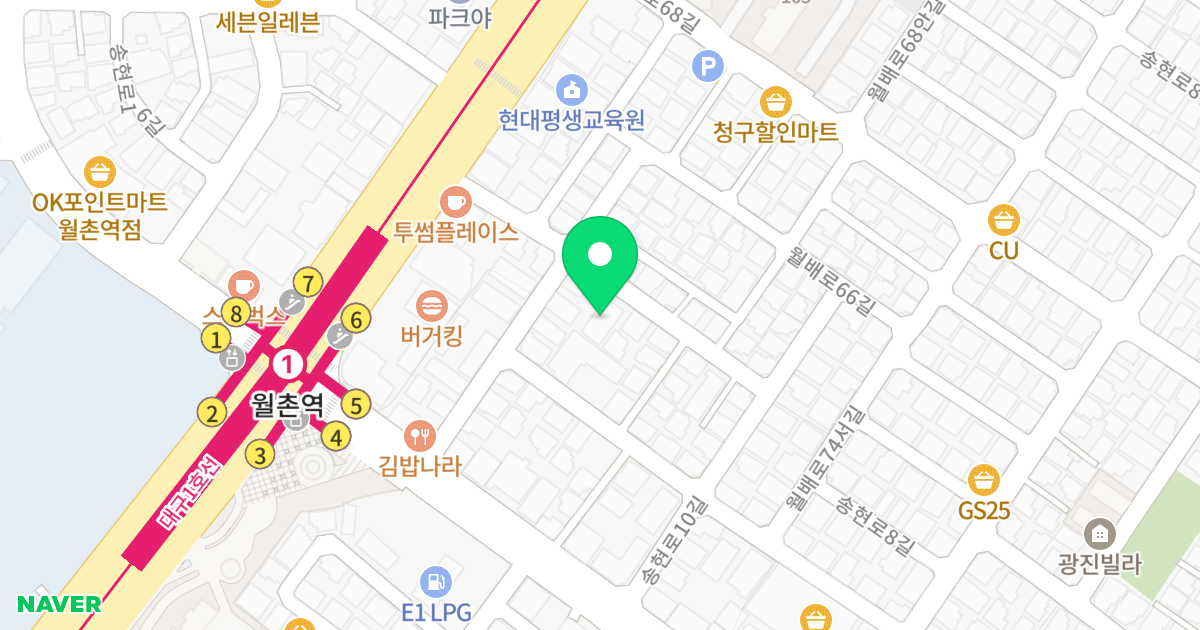 (1946-4) 위치 지도 - 대구광역시 달서구 월배로64길 20