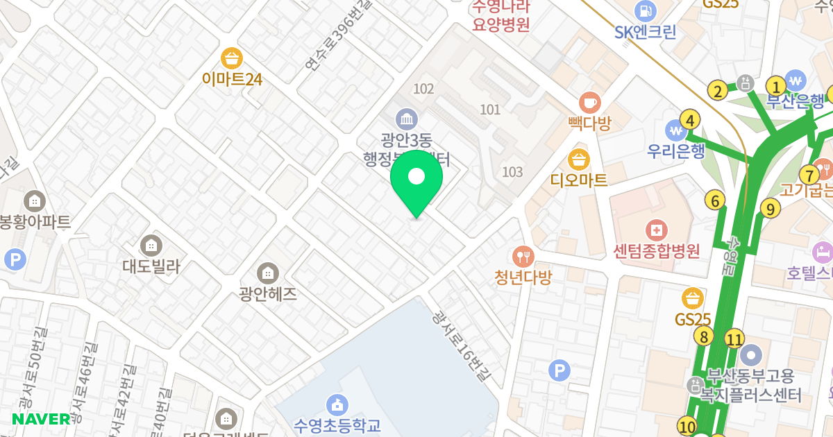 바우하우스1 위치 지도 - 부산광역시 수영구 망미번영로24번길 96