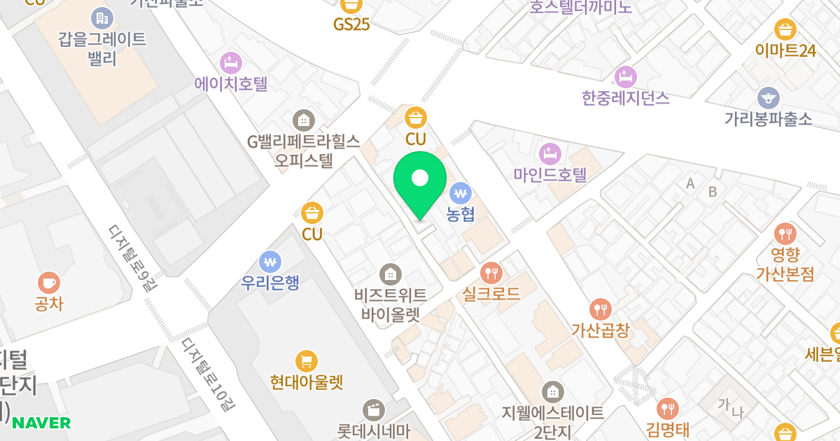 라온복합건물 위치 지도 - 서울특별시 금천구 디지털로 208-13
