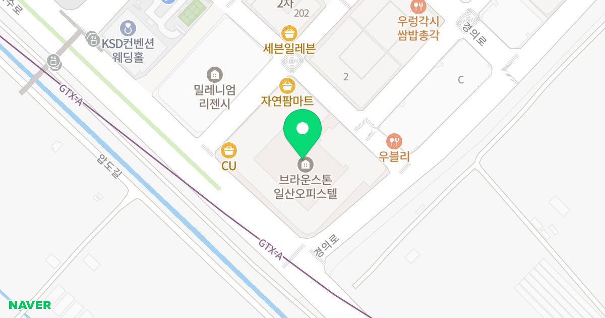 브라운스톤일산 위치 지도 - 경기도 고양시 일산동구 호수로 336