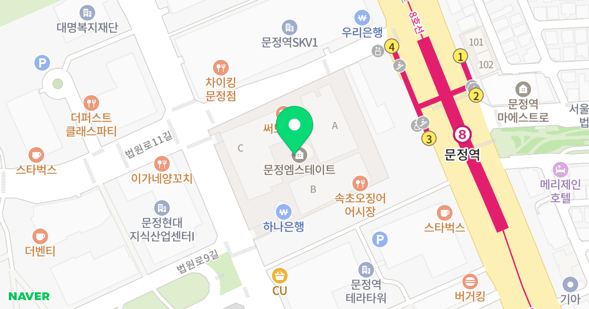 엠스테이트 위치 지도 - 서울특별시 송파구 법원로 114