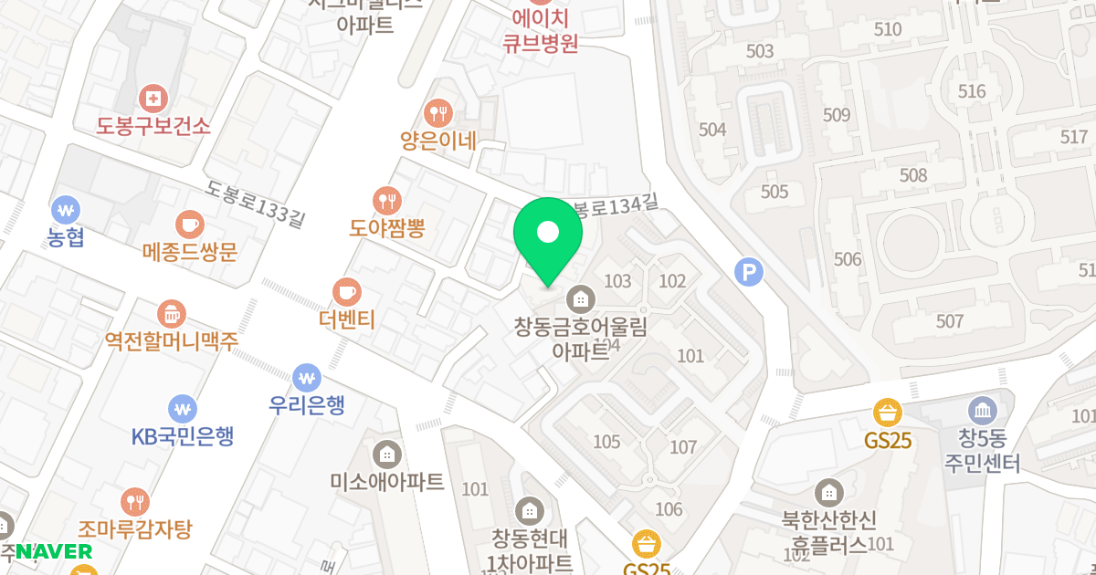 부강애스테이 위치 지도 - 서울특별시 도봉구 도봉로134길 22