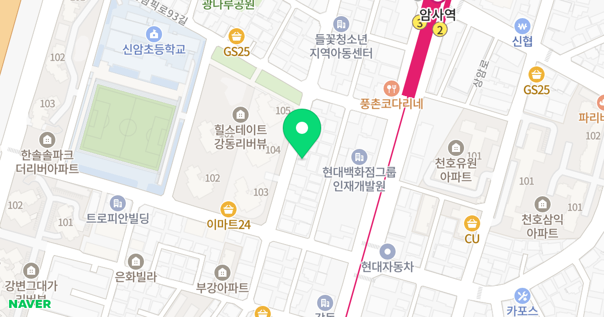 명성오피스텔 위치 지도 - 서울특별시 강동구 상암로4길 39