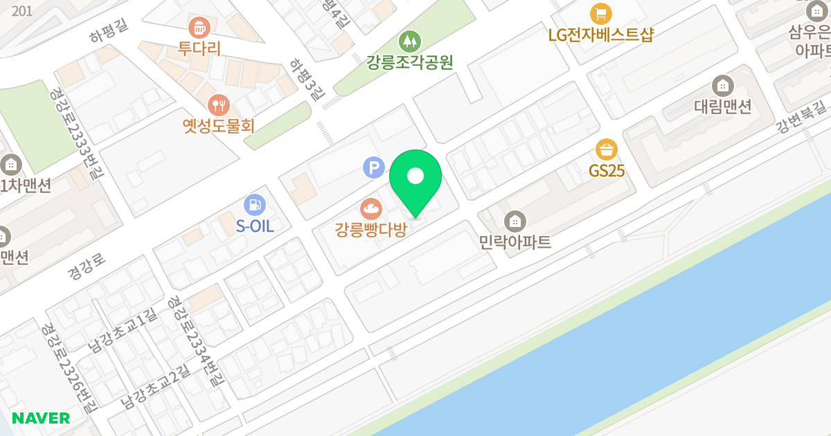 (1278-29) 위치 지도 - 강원특별자치도 강릉시 남강초교2길 25-1