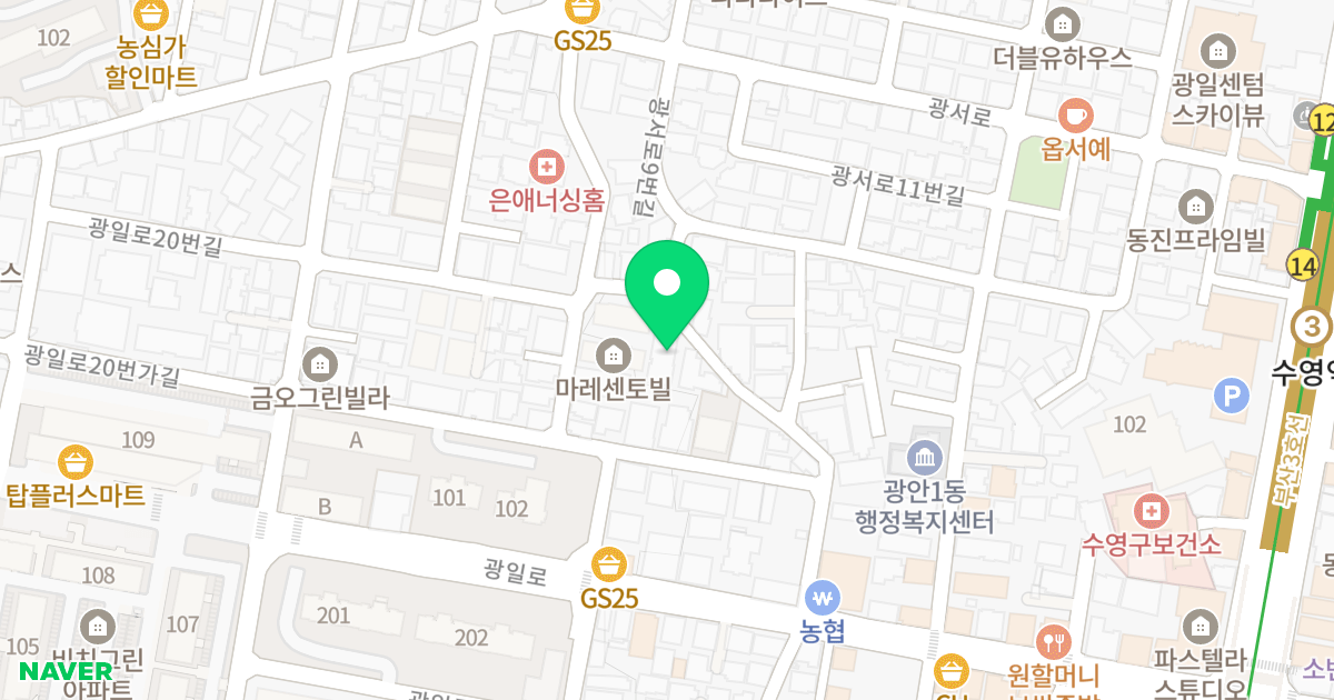 노블리안 위치 지도 - 부산광역시 수영구 광일로20번길 33