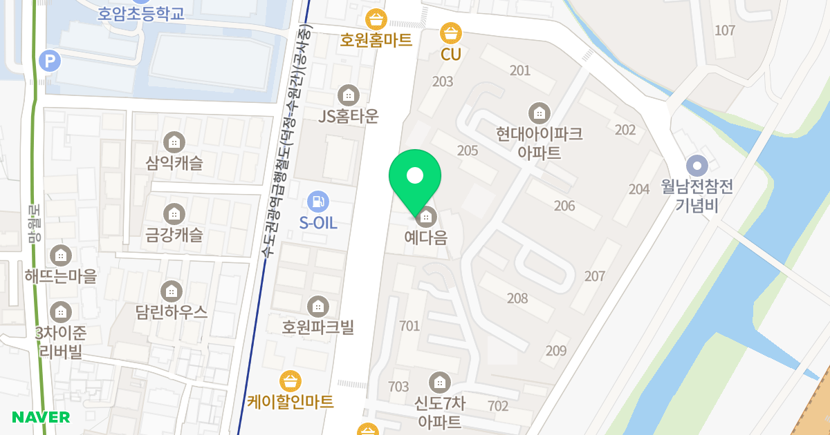 예다음 위치 지도 - 경기도 의정부시  136