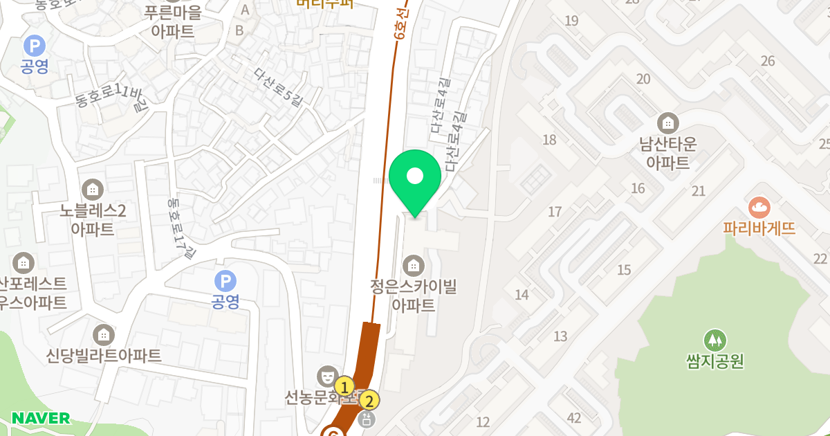 남산정은스카이아파트 위치 지도 - 서울특별시 중구 다산로 56