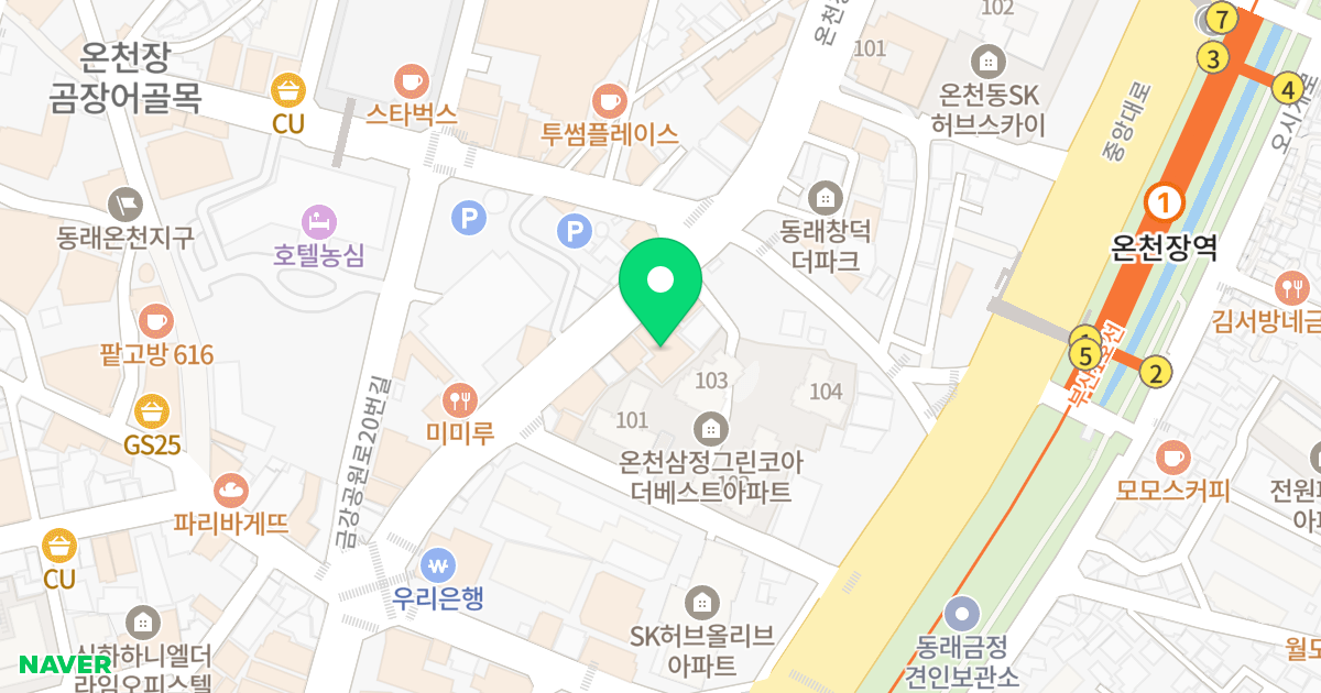 온천동 위너비타 위치 지도 - 부산광역시 동래구 온천장로 102
