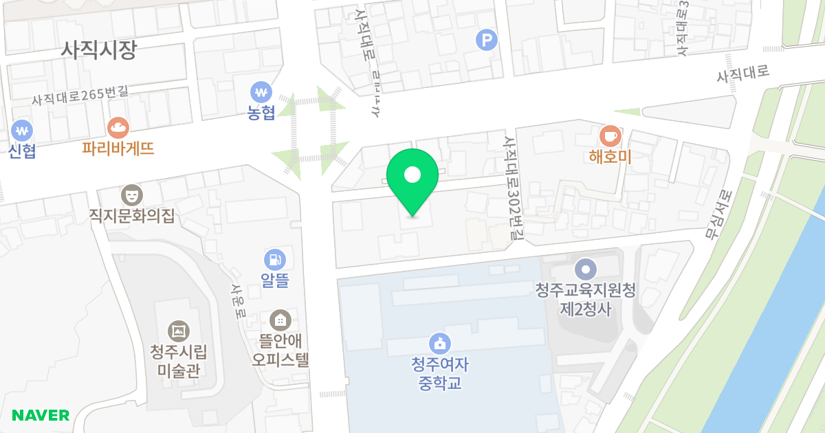 주1 위치 지도 - 충청북도 청주시 서원구 사운로74번길 10
