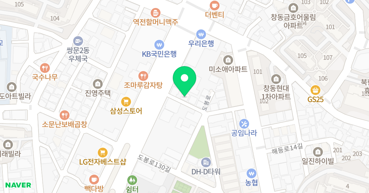 JINI vill 위치 지도 - 서울특별시 도봉구 도봉로 568-5