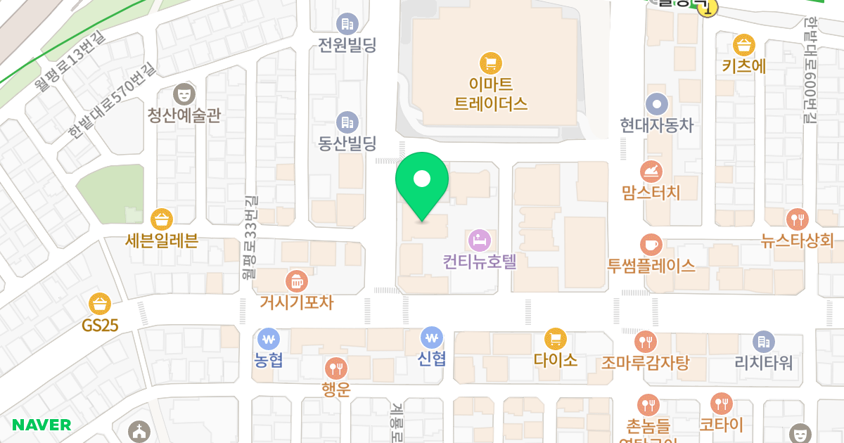 갤러리빌 9차 위치 지도 - 대전광역시 서구 한밭대로570번길 33