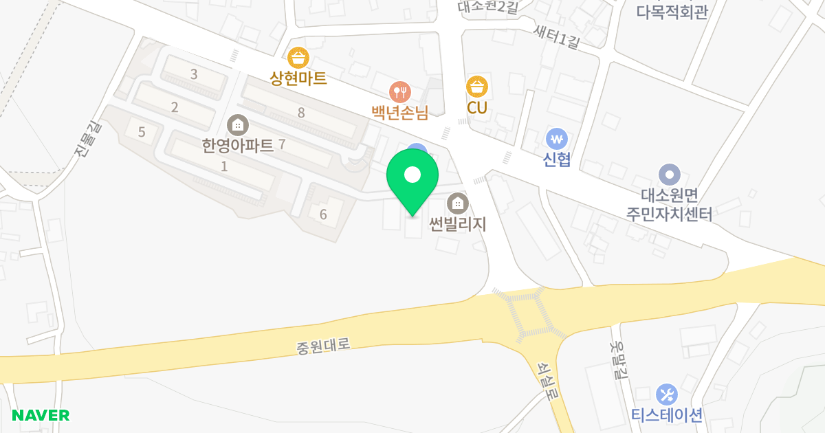 썬빌리지(C동) 위치 지도 - 충청북도 충주시 대소원면 쇠실로 1015-3