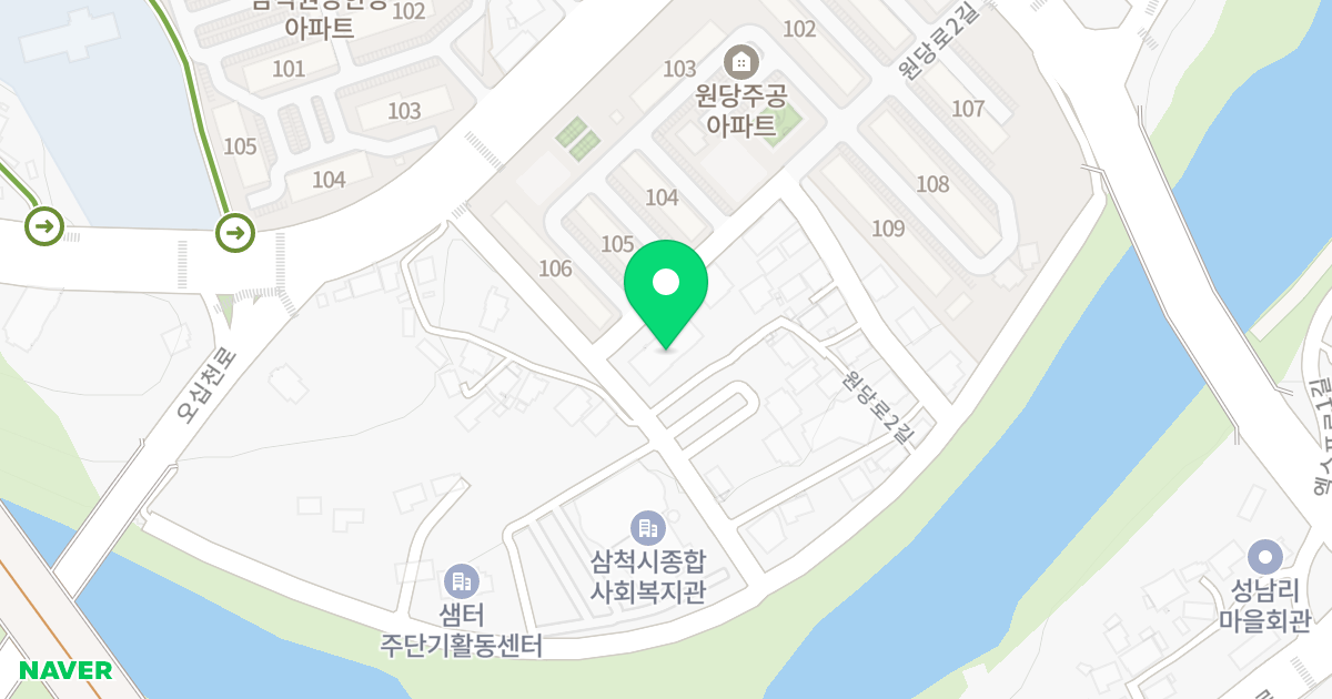 (71) 위치 지도 - 강원특별자치도 삼척시 원당로2길 35