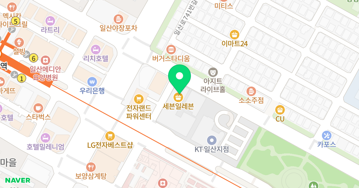 신동아노블타워 위치 지도 - 경기도 고양시 일산서구 중앙로 1542
