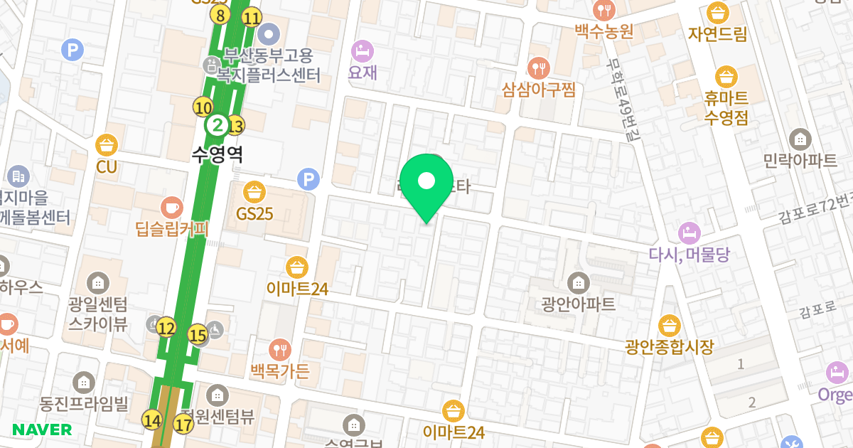(97-5) 위치 지도 - 부산광역시 수영구 수영로666번길 30