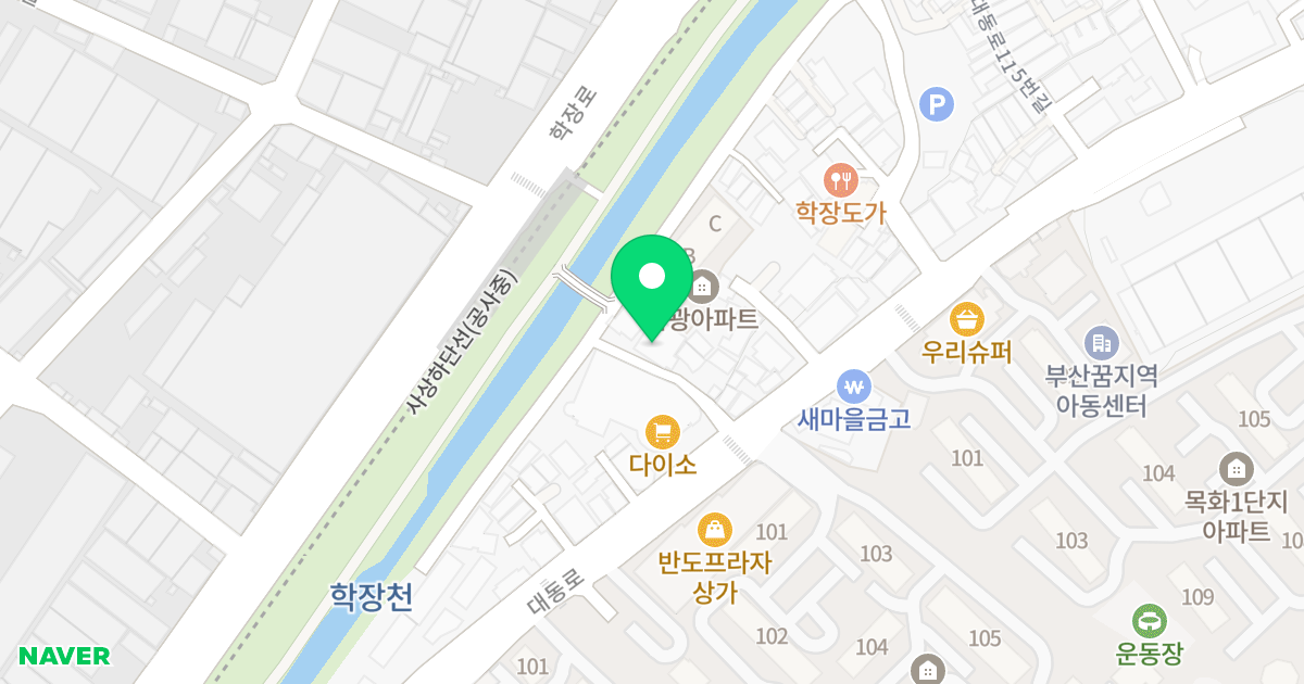 한울아카데미텔 위치 지도 - 부산광역시 사상구 대동로 95-8