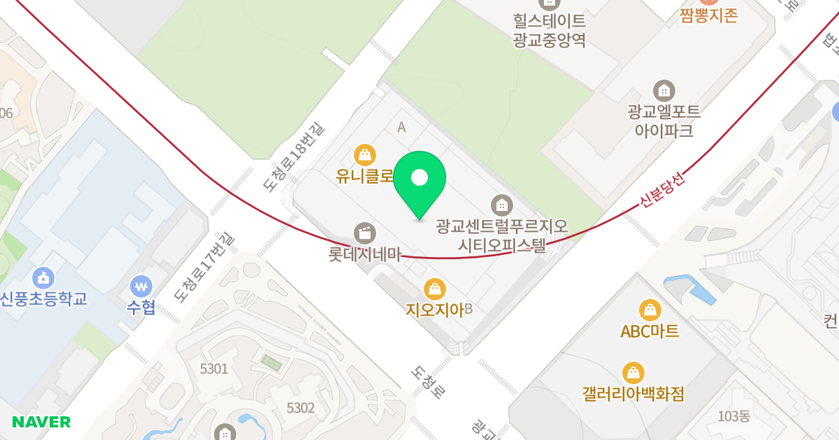 광교센트럴푸르지오시티 위치 지도 - 경기도 수원시 영통구 도청로 10