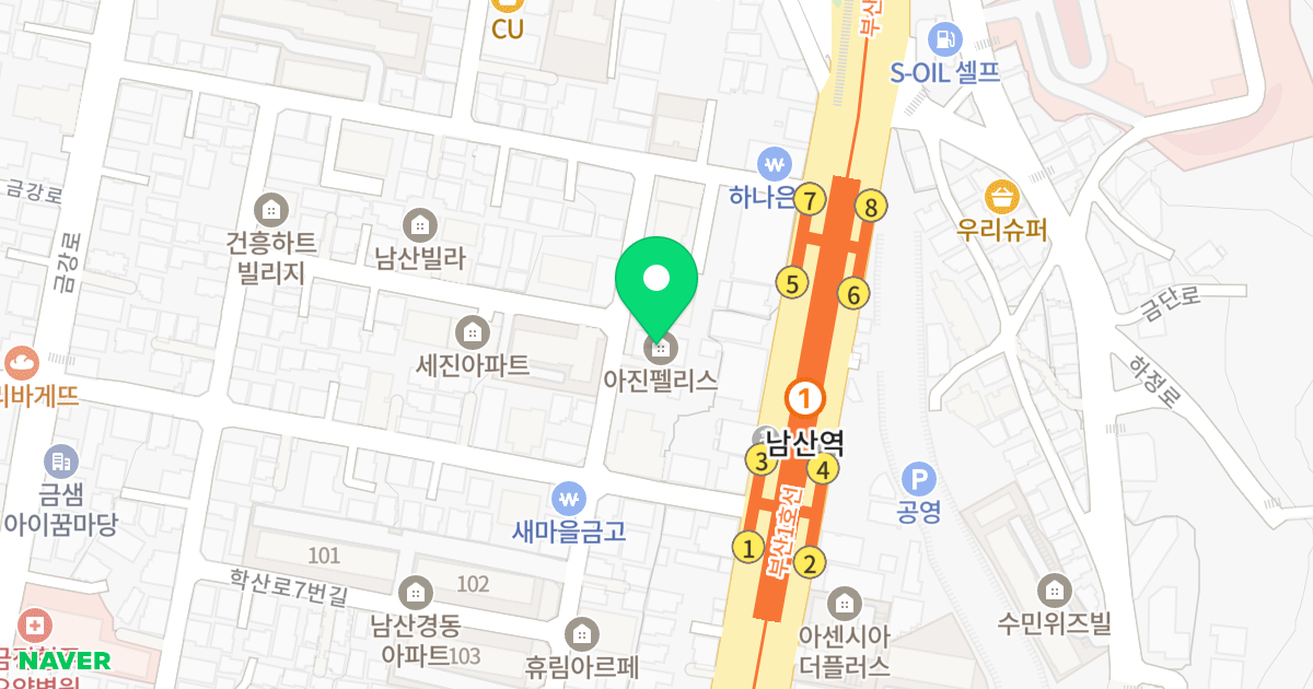 아진펠리스 위치 지도 - 부산광역시 금정구