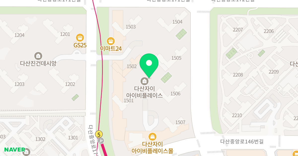 다산자이 아이비플레이스 위치 지도 - 경기도 남양주시 다산중앙로 153
