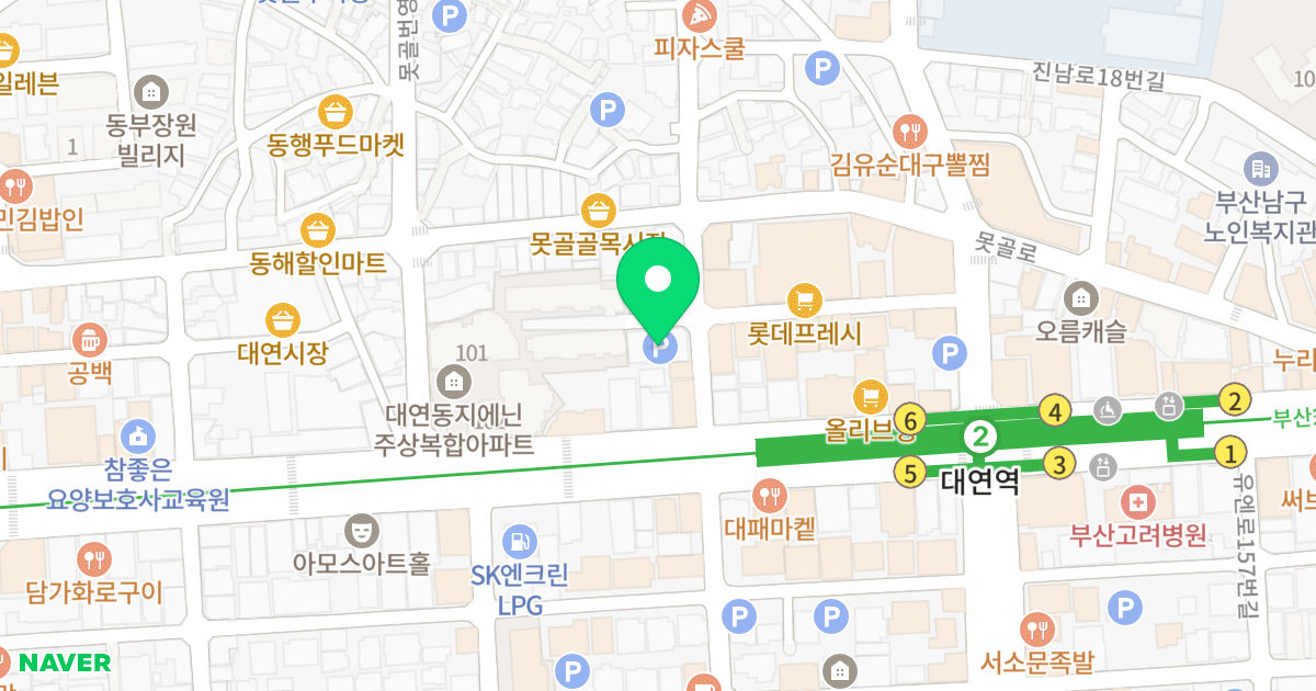 이든타워팰리스 위치 지도 - 부산광역시 남구 수영로219번길 9